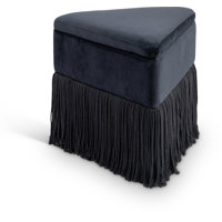 Keyia Velvet Ottoman / Stool by House of Hampton