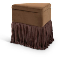 Keyia Velvet Ottoman / Stool by House of Hampton