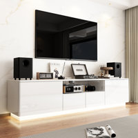 4-Drawer TV Stand With Glossy Finish And Warm Lights by Wrought Studio