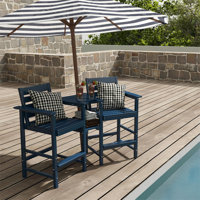 Hdpe Tall Adirondack Chairs With Connecting Tray (Set Of 2) by Red Barrel Studio