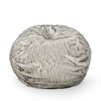 Floor Sofa 5 Foot Rounded Short Faux Fur Bean Bag Floor Chair Large Bean Bag Sofa by Corrigan Studio