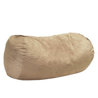 Jasper Traditional 8 Foot Suede Cylindrical Bean BagTuscany by Latitude Run