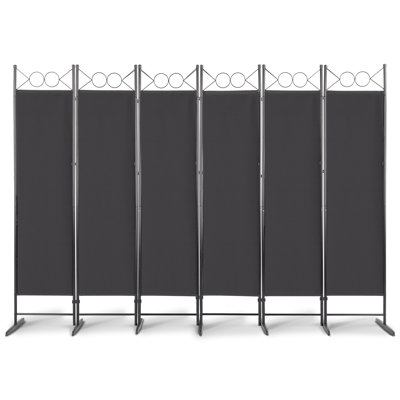 6-Fold Top With Shape 160G Polyester Cloth Plastic Feet Carbon Steel Frame Foldable Screen by Winston Porter