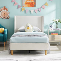 Luxury Modern Wingback Corduroy Upholstered Bed