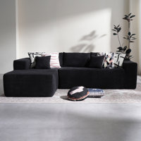 No Assembly Required 2 - Piece Corduroy Fabric Sofa by Mercer41