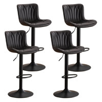 Denan Swivel Adjustable Height Bar Stools, Faux Leather Modern Bar Stools, Upholstered Counter Stool by Ebern Designs