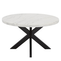 Fishburne Xena White Marble Top 52" Round Dining Table by Latitude Run