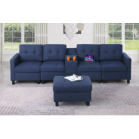 Kentrell Sectional Sofa With USB Ports & Cup Holders by Ebern Designs