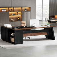 L-Shaped Executive Office Desk With Drawers by Latitude Run