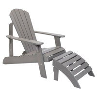 Adirondack Footstool, Grey by Highland Dunes