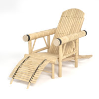 Bamboo Tiki Lounge Chair with Leg Rest By RAM Game Room by Bayou Breeze