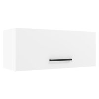 Latitude Run Hazel Wall Kitchen Storage Cupboard Cabinet with Horizontal Door and Shelves 31 Inch Wooden Organization Unit - White