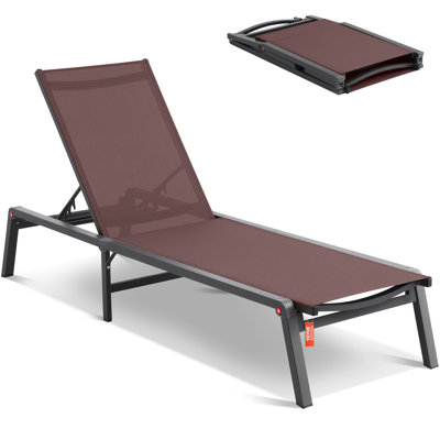 Chaise Lounge Chair Outdoor Patio Lounge Chair with Adjustable 5-Position by Brayden Studio