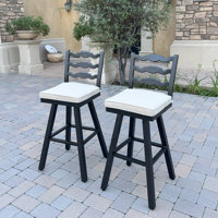 Balwin Aluminum Outdoor Bar Stool with Cushion(set of 2)