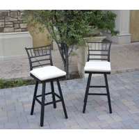 Senoma Aluminum Outdoor Bar Stool with Cushion(set of 2)