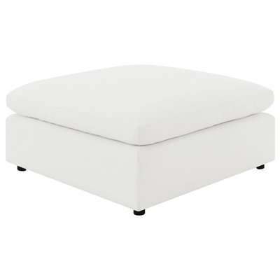Marler Boucle Upholstered Ottoman Grey