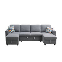 Sackcloth 5-Pieces Living Room Sofa Bed by Latitude Run