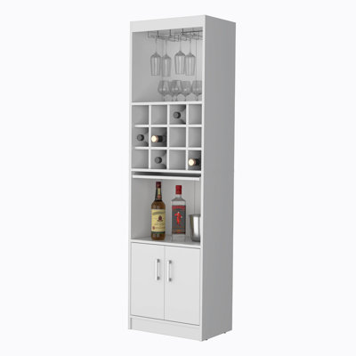 Nicholas White Bar Cabinet with Wine Storage by Latitude Run