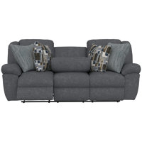 Trifecta Reclining Sofa with 3 Reclining Seats and Drop Down Table by Hokku Designs