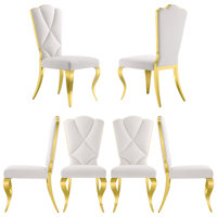 White And Gold Velvet Dining Chairs Set Of 6 by Rosdorf Park