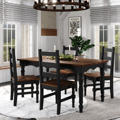 Wood Dining Set Table And 4 Chairs Dhven | by Alcott Hill