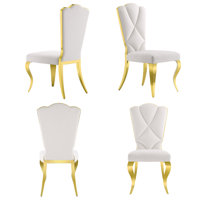 White And Gold Velvet Dining Chairs Set Of 4 by Rosdorf Park