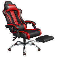 Ergonomic Gaming Chair with Massage Lumbar Pillow by Inbox Zero