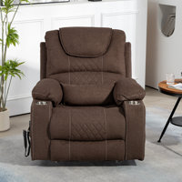 Oversized Lift Chair Lay Flat 74.2" Length, Large Power Lift Recliner For Elderly, Extra Wide Heated Massage Chair For Big And Tall In 25" Seat Width, by Latitude Run