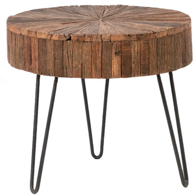 Guidan Reclaimed Acacia Wood End Table, Antique Brown by Millwood Pines