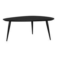 Triangular Solid Wood Coffee Table Black by George Oliver