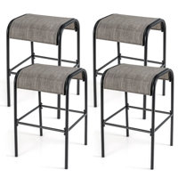 Set Of 4 Patio Metal Bar Stools With Curved Fabric Seat by Latitude Run