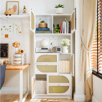 71" H White Kitchen Pantry with 4 Cabinet and Power Outlet by Bay Isle Home