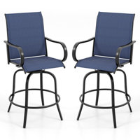2 Pieces 360 Rotating Bar Stool Set With Armrests For Patio by Lark Manor