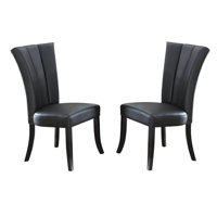 Modern Black Faux Leather Dining Chairs (Set of 2) by Red Barrel Studio