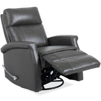 32" Top Grain Leather Manual Swivel Glider Recliner with Rolled Arms by Red Barrel Studio