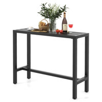 48 Inch Outdoor Bar Table With Waterproof Top And Heavy-Duty Metal Frame by Latitude Run