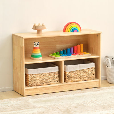 Rubber Wood 3-compartment Wooden Storage Cabinet, 35.4"l by Ebern Designs