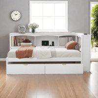 Twin Size Daybed With Two Storage Drawers, Storage Cabinets And USB Ports by Latitude Run