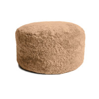 Shorn Curly Sheepskin Ottoman Small by Hokku Designs