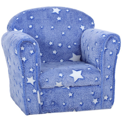Kids Sofa Chair, Toddler Sofa with Glow in the Dark Star Design & Wooden Frame by Isabelle & Max