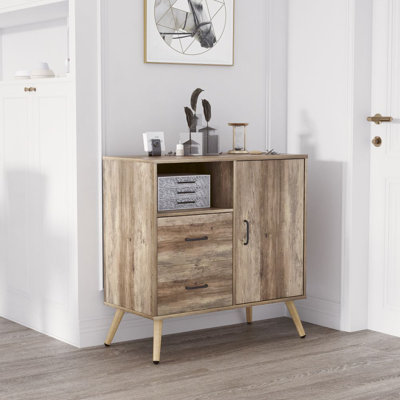 Gloria 31.3 Inch home office cabinet with 2 drawers and one door by George Oliver