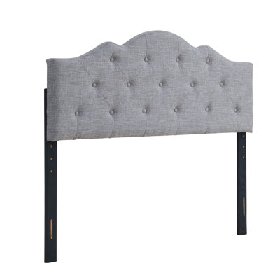 Charlie Twin Upholstered Tufted Round Headboard - Beige by Winston Porter