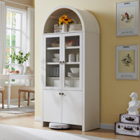 71" Tall Arched Kitchen Pantry, Modern Kitchen Storage Cabinets with Open & Adjustable Shelves by Winston Porter
