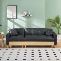 Technology cloth three-seat sofa lift sofa bed with locker by Latitude Run