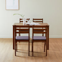 Dainis 5-Piece Dining Room Table Set, Wooden Kitchen Table Chair Set For Four by Lark Manor