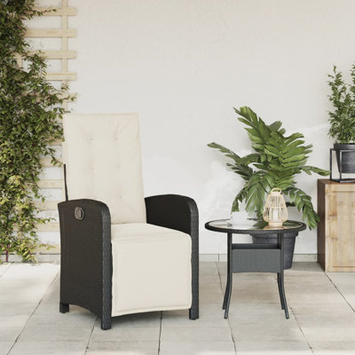 Winston Porter Reclining Patio Chair With Footrest Poly Rattan by Winston Porter
