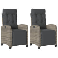 Lark Manor™ Reclining Patio Chairs 2 Pcs With Footrest Poly Rattan by Lark Manor