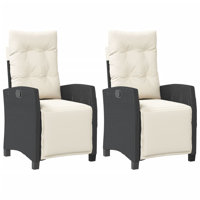 Lark Manor™ Reclining Patio Chairs 2 Pcs With Footrest Poly Rattan by Lark Manor