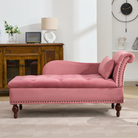 Storage Upholstered Chaise Lounge with Pillow by House of Hampton