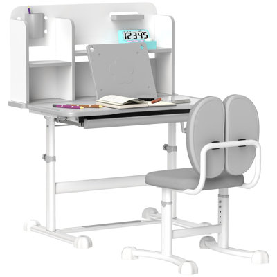 Height Adjustable Kids Desk and Chair Set w/ Reading Rack by Zoomie Kids